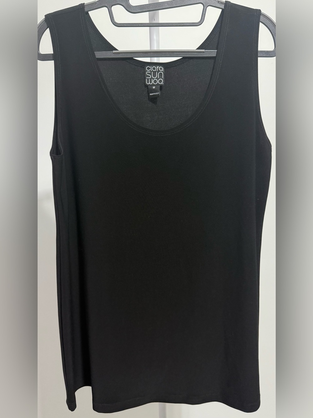 CLARA SUNWOO Black Scoop Neck Tank Top PTP 22